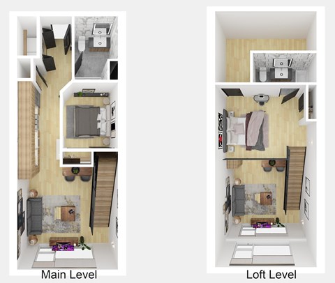 Floor plan for 1 bed, 2 baths, 1138 sqft